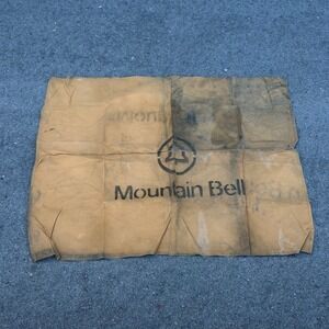 Vintage Mountain Bell Canvas Utility Tarp Bell System Logo Work Mat 43x36 Tan